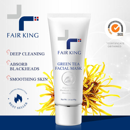 FAIR KING Green Tea Facial Blackhead Remover Mask Acne Treatment Nose Oil Control Mud Repair Pore- 1.4 oz/40g